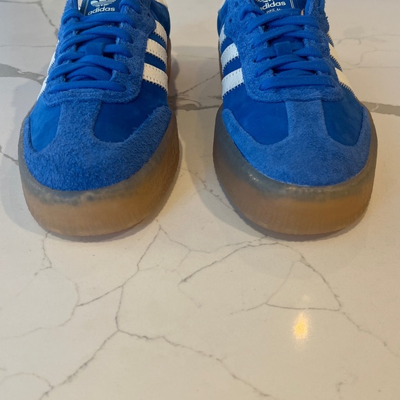 NWT Adidas Sambae Blue Blast Gum Sneakers Womens Sz 8 - Picture 8 of 16